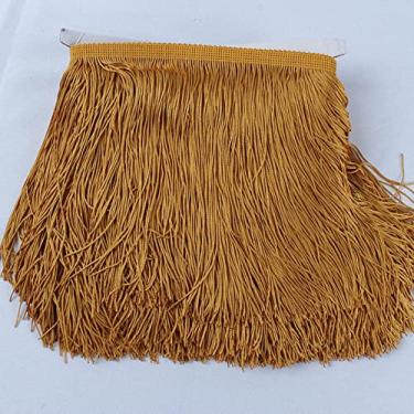 Imagem de 10 jardas/lote Renda Franja Borla Poliéster Lace Trim Fita DIY Cortina Vestido Latino Vestuário de Palco 15cm/20cm/30cm de largura, ouro, 20cm de largura