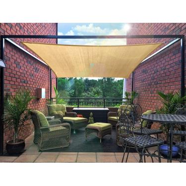 Imagem de Diig Pátio toldo para-sol toldo, 30,48 cm x 50,8 cm Pano quadrado de sombra UV Bloco Toldo para-sol – Capa para exterior abrigo para jardim jardim jardim jardim jardim Pérgola (cor areia)