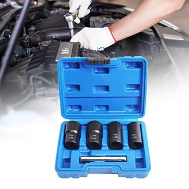 Imagem de Qiilu Conjunto de 5 peças de parafusos de parafuso de porca para parafuso métrico de trava de trava de trava, kit de ferramentas de remoção de parafusos de porca 17 mm, 19 mm, 21 mm, 22 mm