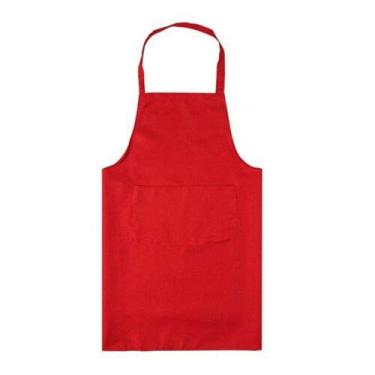 Imagem de Avental de Chefs Senrise, cor lisa, unissex, durável, confortável com bolso frontal lavável para cozinhar assar, cozinhar, cozinhar, restaurante artesanal, H17005R, Vermelho, 70CMx60CM