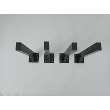 Imagem de Kit Suporte Mão Francesa 40 Cm Reforçado para Bancada, Balcão e Pia com 4 Peças na Cor Preta