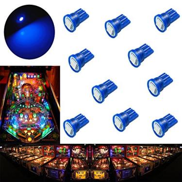 Imagem de PA 10 peças #555 T10 1SMD LED Wedge Pinball Machine Light Top View Lâmpada Azul - 6,3 V