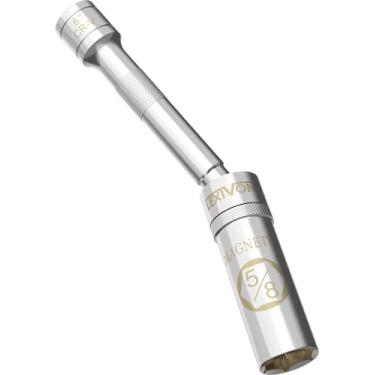 Imagem de LEXIVON Soquete magnético giratório de vela de ignição de 1,5 cm, unidade de 1,9 cm x 15,24 cm de comprimento total | Design magnético aprimorado com tomada de parede fina, aço Cr-v (LX-121)