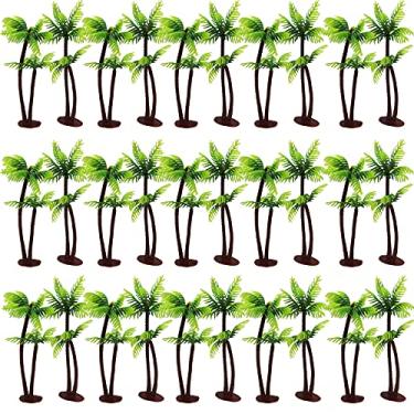 Imagem de YOOHUA 25 peças de coco modelo de coco de árvores artificiais/topo de bolo - modelo de cenário encantador para decoração de bolos ou modelo de construção de plantas artificiais