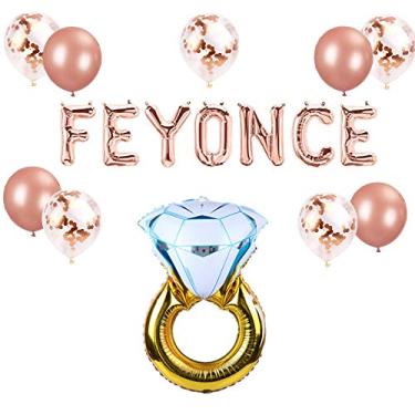 Imagem de LaVenty Conjunto de 12 balões de ouro rosa FEYONCE para decoração de festa Feyonce decoração de festa de noivado