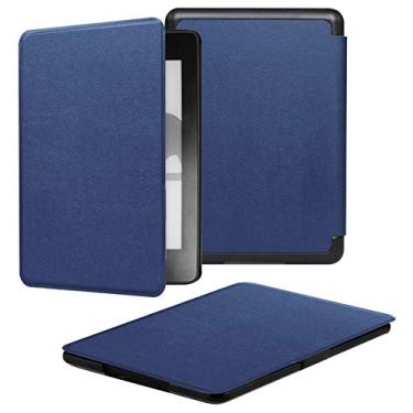 Imagem de ALMIGHTY Capa de couro para Kindle Paperwhite à prova d'água para Amazon Kindle Paperwhite antes de 2018 E-Reader Modedl: DP75SDI ou EY21, azul escuro