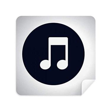 Imagem de DIYthinker Pano de limpeza de tela branco duplo Quaver notas musicais tecido de camurça 2 peças