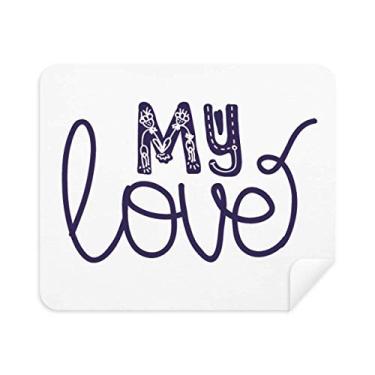 Imagem de DIYthinker My Love Cute Quote Handwrite Style Pano de limpeza de tela 2 peças Tecido de camurça