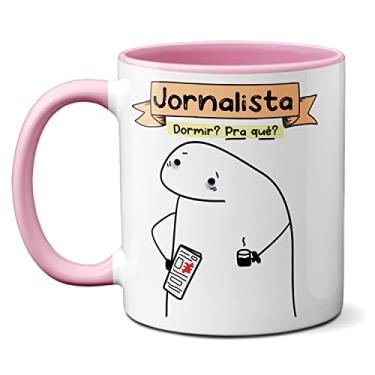 Imagem de Caneca Jornalista Anos De Estudo Dormir? Pra Que? Presente (Rosa)