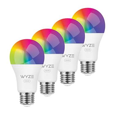 Imagem de Wyze Cor da lâmpada, 1100 lúmens WiFi RGB e lâmpada inteligente A19 branca ajustável, funciona com Alexa e Google Assistant, pacote com quatro