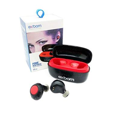 Imagem de Fone de Ouvido Bluetooth Earbuds Estéreo TWS Estojo de Carregamento BTWS-S30 Exbom Preto e Vermelho