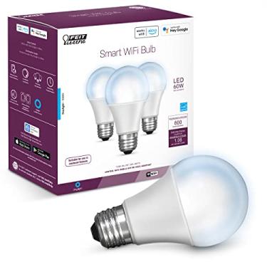 Imagem de Feit Electric Lâmpadas inteligentes, lâmpadas WiFi de 2,4 GHz, sem necessidade de hub, funciona com Alexa e Google, regulável de 60 watts = LED 9W, OM60/950CA/AG/3, luz diária de 5000K, pacote com 3