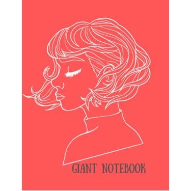 Imagem de Giant Notebook: Dot-Grid, Drawing, Doodles, Note-Taking, Social Media Planner, Anime, Character Drawing, Planner, Massive 500 pages, Coral Red, 8.5" x 11": Big Red Notebook