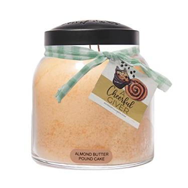 Imagem de A Cheerful Giver - Vela de vidro perfumada para bolo de manteiga de amêndoa (1000 ml) com tampa e fragrância fiel à vida feita nos EUA