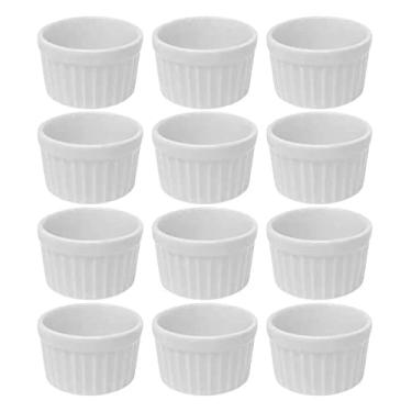 Imagem de Kit 12 Ramekin Cerâmica Branco 50ml Molheira Potinho