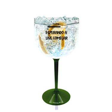 Imagem de Taça Gin Transparente Com Base Verde Personalizada Para Live