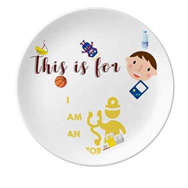 Imagem de Estetoscópio Doctor Body Position Porcelana Prato Jantar Redondo Prato Masculino