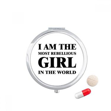 Imagem de Porta-comprimidos I Am The Rebellious Girl, caixa de armazenamento de remédios