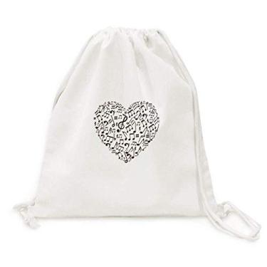 Imagem de Mochila com textura de papel, notas musicais, lona, cordão, compras, viagem