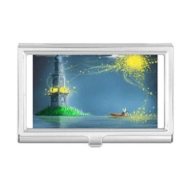 Imagem de Porta-cartões de visita Silent Night Lighthouse Fairy Fuying Painting porta-cartões