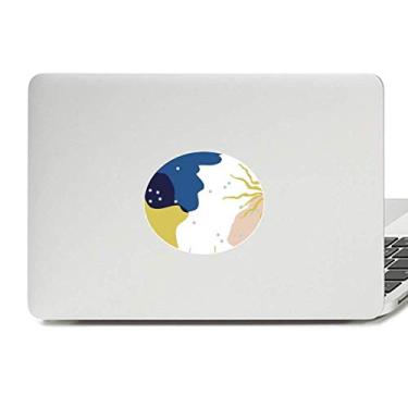 Imagem de Adesivo de notebook com arte abstrata azul e branco com emblema de vinil para laptop