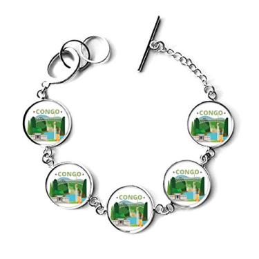 Imagem de DIYthinker Bracelete com pingente de corrente da estátua da cidade do Congo