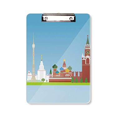 Imagem de Moscow Rússia Padrão de Símbolo Nacional Prancheta Pasta Bloco de Escrita Placa de Apoio A4