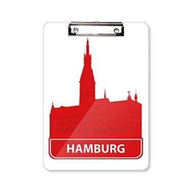 Imagem de Placa de apoio para prancheta Hamburg Germany Red Landmark A4