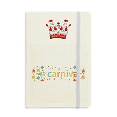 Imagem de Caderno de boneco de neve com estampa de balão de fogos de artifício Feliz Carnaval de Veneza, capa dura grossa