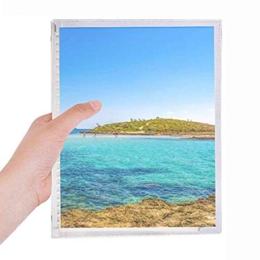 Imagem de Caderno com imagens da natureza da ilha da água do oceano, diário de folhas soltas recarregável