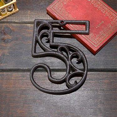 Imagem de Placa flutuante 3D de 11,4 cm em ferro fundido Metel Digital 0-9 para decoração de parede, cafeteria, bar, restaurante, mesa, número de telefone, montagem com parafuso, antiferrugem durável