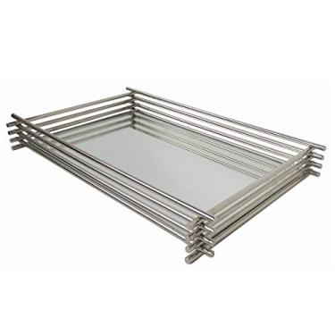 Imagem de MS Aramados, 394, Bandeja Espelhada Para Banheiro Retangular Lavabo Decoração, Cromado