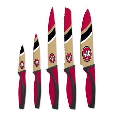 Imagem de Facas de cozinha Sports Vault NFL San Francisco 49ers, conjunto de 5 peças