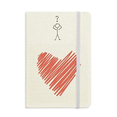 Imagem de Caderno de interrogação com desenho de coração para dia dos namorados, diário clássico A5
