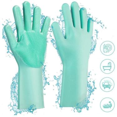 Imagem de Luva de Silicone Lava Louça Mágica Azul CBRN11469