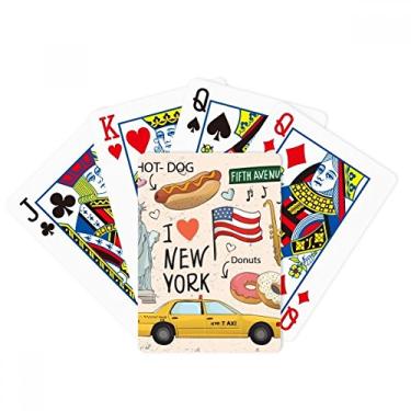 Imagem de DIYthinker I Love New York Hot Dog Donuts America Texi Poker Baralho Jogo de Mesa Presente