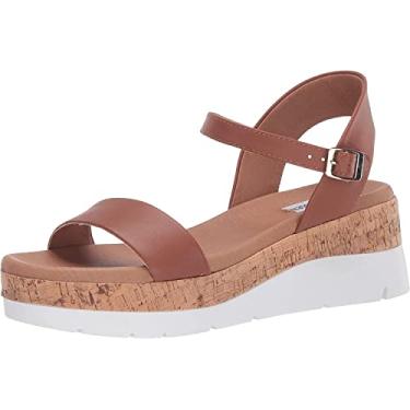 Imagem de Steve Madden Womens Roselita Leather Platform Sandals Tan 6 Medium (B,M)