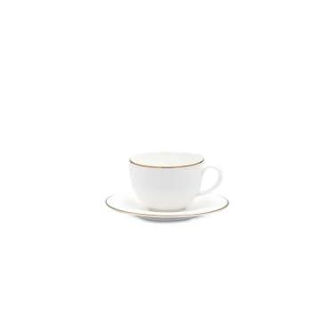 Imagem de Jogo Xícara para Cafe 90ml Porcelana Branca Filete Ouro L`Hermitage