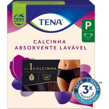 Imagem de Calcinha Absorvente para Incontinência Urinária Tena Preta Tamanho P