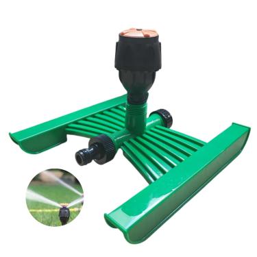 Imagem de Irrigador De Jardim Giratório Com Base H Aspersor Rotativo Circular Campo Horta 360°