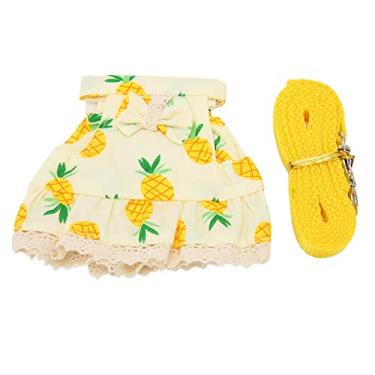 Imagem de Arnês e Trela para Coelho, Coleira Ajustável para Roupas de Coelho, Conjunto de Algodão Puro para Viagens para Cobaias para Hamster para Uso Diário (S Ananás Amarelo)