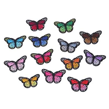 Imagem de LALAFINA 20 Unidades camiseta estampada Cortinas decorativas patch de decoração patch de borboleta adesivos roupas de aplique em forma adesivo de patches DIY bordado
