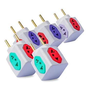 Imagem de Kit com 05 Adaptador De Tomada Benjamim Power Cubo Com 4 Entradas Multiplicador de Tomadas 10A 20A T - Bivolt 110v 220v - CompleteStore®
