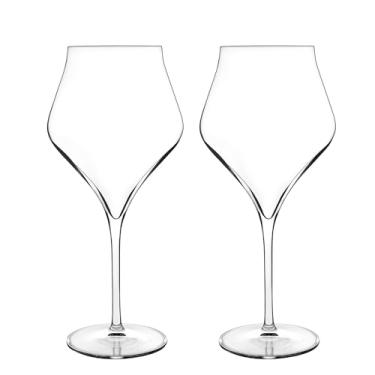 Imagem de Luigi Bormioli Supremo - Conjunto de 2 taças de vinho bordô - Tigela larga elegante de 623 g. Taça de vinho tinto de cristal, feita na Itália.