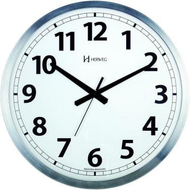 Imagem de Relógio Parede 35cm Grande Alumínio Tictac Herweg 6712