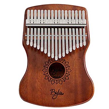 Imagem de Piano de polegar Kalimba de 17 teclas, piano de dedo de mogno retrô com martelo de afinação, instrumento de marimba para iniciantes amantes de música (18 cm x 13 cm) retrô