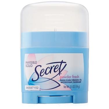 Imagem de SECRET Desodorante sólido invisível Powder Fresh tamanho de viagem, 14 g (pacote com 2)