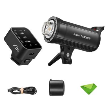 Imagem de Godox SK400IIV 400Ws Strobe Studio Flash + Godox X3-F Trigger para Fujifilm, GN65 5700K 2.4G com lâmpada de modelagem LED Bowens Mount Monolight Strobe Light para estúdio, retrato, etc.