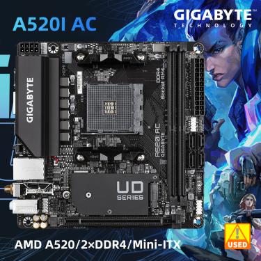 Imagem de GIGABYTE-Placa-Mãe Mini-ITX  A520I  AC  AMD  A520  AM4  2x DDR4 DIMM  64 GB  PCI-E3.0  SATA3  1x