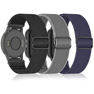Imagem de Bolesi Pacote com 3 pulseiras de relógio de nylon elástico de 18 mm para Garmin Venu 2S/Venu 3S/Venu 4 de 41 mm, pulseira elástica de liberação rápida para Vivoactive 4S/Vivomove 3S/Forerunner 265s